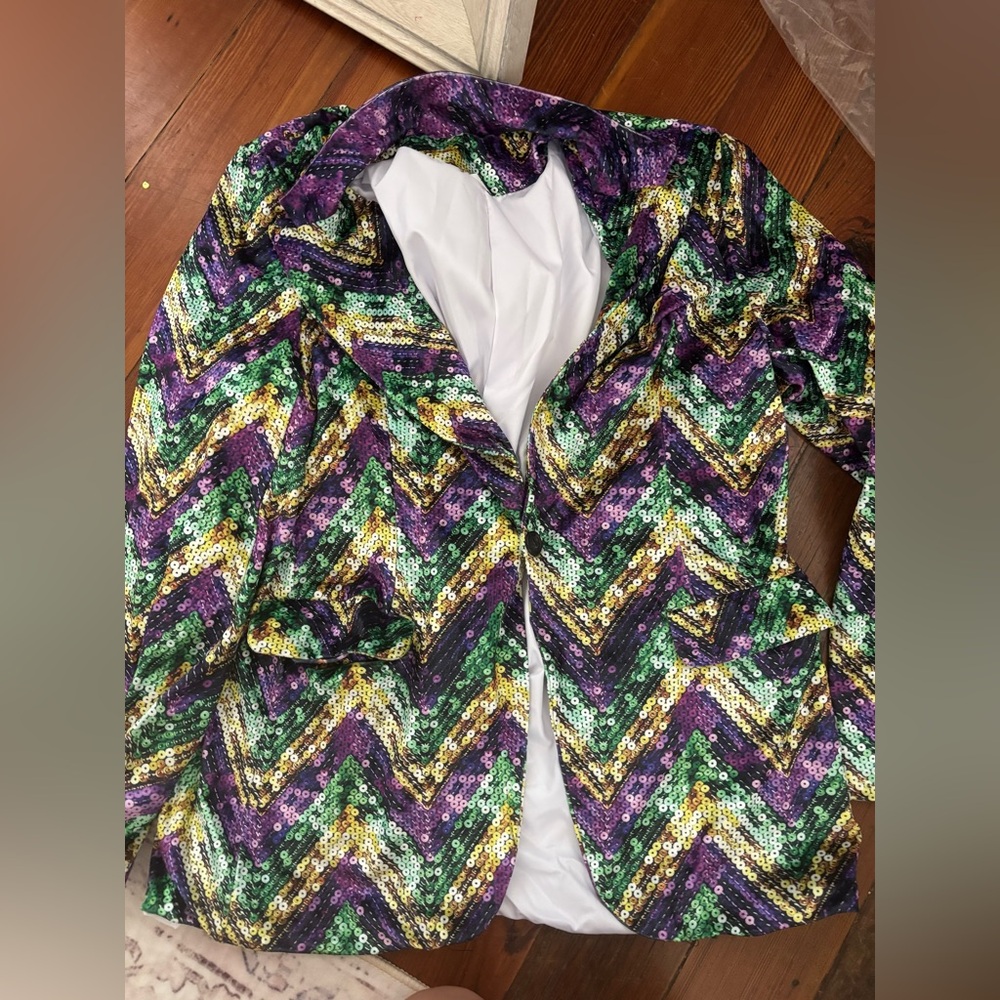 Sequin printed Mardi Gras Men’s blazer
